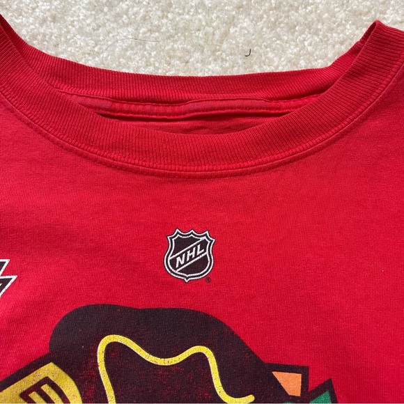 Chicago Blackhawks Shirt Mens Extra Large Red NHL Hockey 2010 Championship Toews - Picture 6 of 12